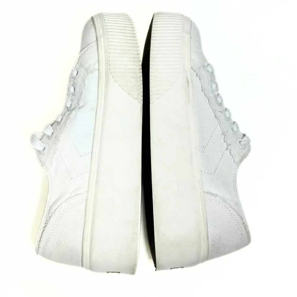 Dr. Scholl's Women's White Canvas Platform Lace-Up Sneakers Size 8.5 M